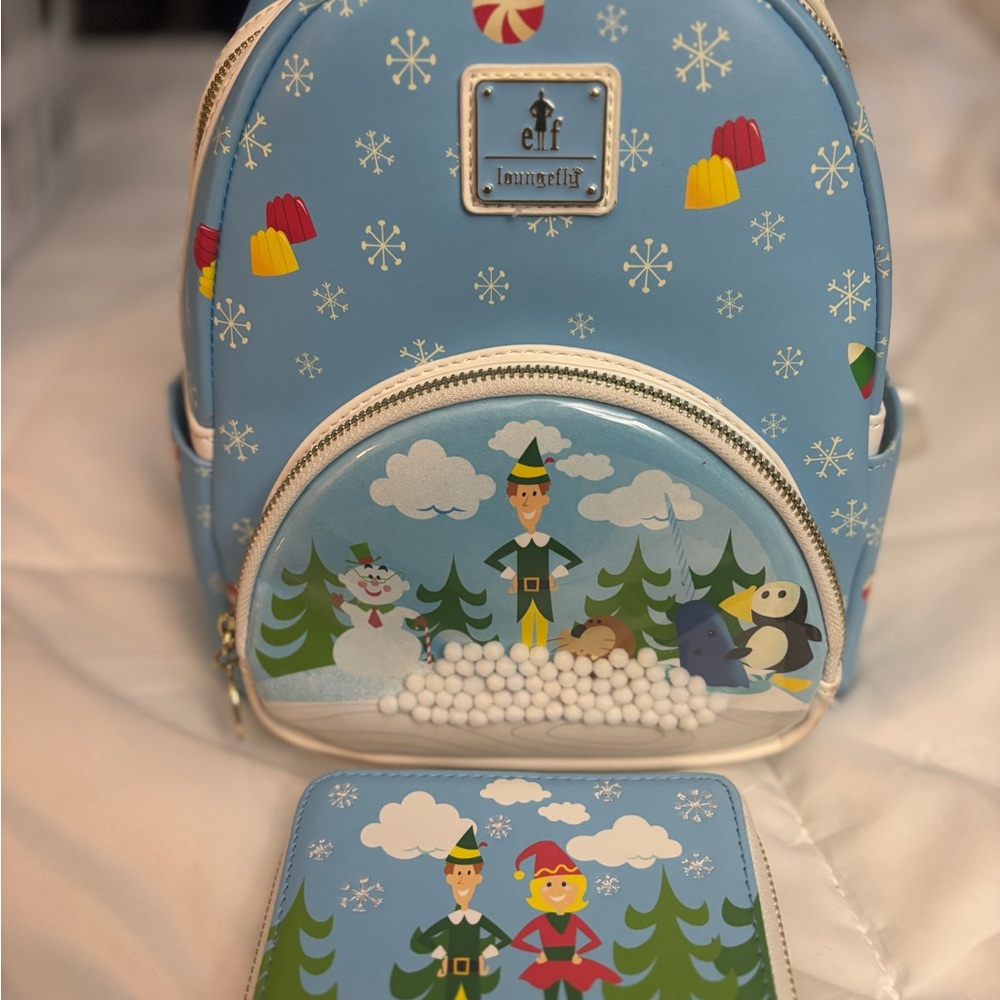 Elf Loungefly Blue Backpack and Wallet Set